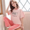 11 colors nighty Autumn New Pajamas Women's short Sleeve and long pants Printed Casual Sleepwear cotton Pajamas 3