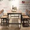 Design Style High Quality Metal Wooden Restaurant Chairs And Tables High Antique Industrial Patio Rectangular Restaurant Tables 3