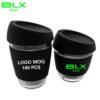 BLX Free Sample 12oz Keep Warm Glass Cup Coffee Mug With Silicone Sleeve Lid Cover 3