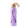 BPA Free Bamboo Lid Protective Silicone Reusable Glass Water Bottle with Silicone Sleeve 3