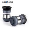 Masthome House cleaning Stainless Steel Kitchen soap dispensing dish scrubber cleaning brush palm brush for kitchen washing 3