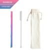 stainless steel rainbow bubble tea straw with Angled Tip 3