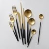 Hot selling!!! Custom Popular flatware set spoons and forks stainless steel black and gold cutlery sets 3