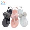 New Fashion Flat Jelly Fabric Bow Accessories Ladies Shoes And Sandals 3