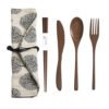 eco friendly wooden flatware travel reusable wood utensils cutlery set 3