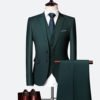 Luxury 3 piece men's wedding suit fashion men's slim solid color business office suit sets large size men Blazer+ pants + vest 3