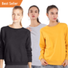 Fashion black cotton crewneck long sleeve blank custom sweatshirt 3