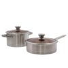 Cheap big capacity 20cm 24cm cooking pot and fry pan aluminum utility cookware set 3