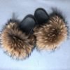 2019 Summer fox fur slides Cute Plush Fox slippers 100% real fox hair luxury fashion beach sandals ladies PLUS fur slides 3