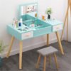 Solid wood modern dresser small household White make-up Dressing Table creative bedroom dresser With Mirror 3