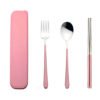 Rose gold korean cutlery set , portable stainless steel cutlery for custom metal chopsticks , chopsticks and spoon set 3