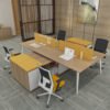 Melamine desktop office table linear 4 person office work station 3