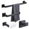 Buy direct from china manufacturer stainless steel towel holder black four pieces bathroom accessories set 3