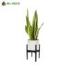 Black indoor outdoor adjust bamboo wood plant flower pot rack stand for flower pot 3