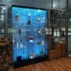 LED water bubble wall useful wine cabinet interior luxury modern home decoration 3