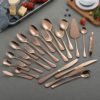 Bulk Stainless Steel Rose Gold Copper Flatware silverware cutlery serving set 3