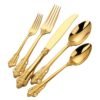 modern silverware cutlery set inox wholesale wedding 18/10 stainless steel gold flatware set 3