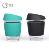 Wingenes New Promotional Eco Friendly Custom Glass Mug Silicone Reusable Coffee Cup with Lid 3