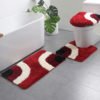 New products ready stocks modern bath toilet mats set custom 3 piece geometric bathroom rug 3