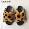 Mixed Colors Fashionable Sandals Fur Slides Custom Logo Fox Fur Furry Slippers for women 3