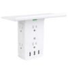 6 AC outlet wall mounted socket shelf with 3.4A fast charging USB 3