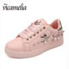 Wholesale Fashion Lace Up Rhinestone Shoes Pink Diamond Shoes Size 41 Women Casual Sneakers 3