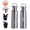 stocked Hot new novelty customized branded logo sport drink double walled stainless steel water bottle with bamboo lid 3