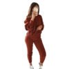 wholesale Fashion winter thick two piece sweater set women clothing solid ladies knitted sweater suit and pant 3