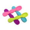 bpa free eco silicone small baby toddlers eating food feeding training purple spoon set 3