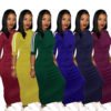 wholesale sexy plus size solid pencil long maxi bodycon dress ladies 3