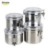 Airtight stainless steel food canister set candy/ coffee bean storage jars 3