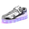 Wholesale Fashion Usb PU Kids Girl/Boy Casual Low Top Mirror Shoes LED Kids Light Up Shoes 3