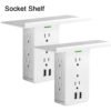 socket shelf 8 port surge protector wall outlet 2 USB Charging port wall socket rack 3