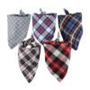 Free Sample Newest Cheap OEM Fashion Pet Neck Scarf Triangle Plaid Dog Bandana 3