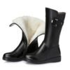 Wenzhou wholesale shoes 2019 new cow leather women's winter boots warm Australia Flat leather wool boots women boots ladies 3