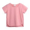 Little Wholesale baby boy common soft cotton jersey binding Blank Macaron Color T shirt 3