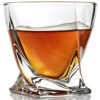 10OZ Funny Crystal Square Base Twist Whiskey Heavy Base Drinking Whisky Glasses 3