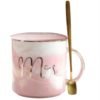 Mr Mrs marble straight ceramic coffee beer mug Anniversary Wedding Valentines Gift ceramic mug with lid 3