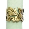 environment friendly old gold plated metal leaf napkin ring high quality 3