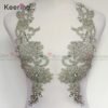 wholesale wedding dress hot fix flower bodice rhinestone applique crystal trimming for bridal WRA-1006 3