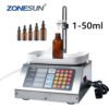 ZONESUN 0-50ml Small Automatic CNC Liquid Filling Machine 110V-220V Perfume Weighing Filling Machine Oral Liquid Solution Filler 3
