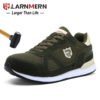 LARNMERN Men Steel Toe Safety Shoes Camo Green Breathable Suede Work Shoes For Men Protective Construction Footwear Sneaker 3