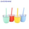 Wholesale new product 2019 eco friendly bpa free custom travel custom custom reusable plastic drinking cup with silicone straw 3
