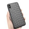 Free Shipping Case Phone Cover for iPhone X/XR/XS Max 11 Pro FLOVEME Grid Weaving Soft Silicone Black Mobile Phone Case 3