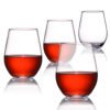 METIS Transparent stemless 100% tritan plastic wine glasses 3