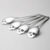 New Design Stainless Steel 304 Skull Shape Sugar Dessert Coffee Stirring Spoon with Hollow Heart 3