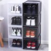 custom clear stackable drop front plastic shoe storage box drop-front display sneak organizer 3