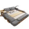 Morden massage electric adjustable multifunctional bed tatami sex size with speaker latest double bedroom designs with box 3