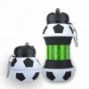 Promotion Football Soccer Shape Silicon Collapsible Water Bottle With Custom Logo Wholesale 3