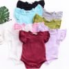 Hot Selling New born Baby Girls Flutter Ruffle Rompers Onesie Baby Clothes Summer Plain Blank Baby Romper Onesie 3